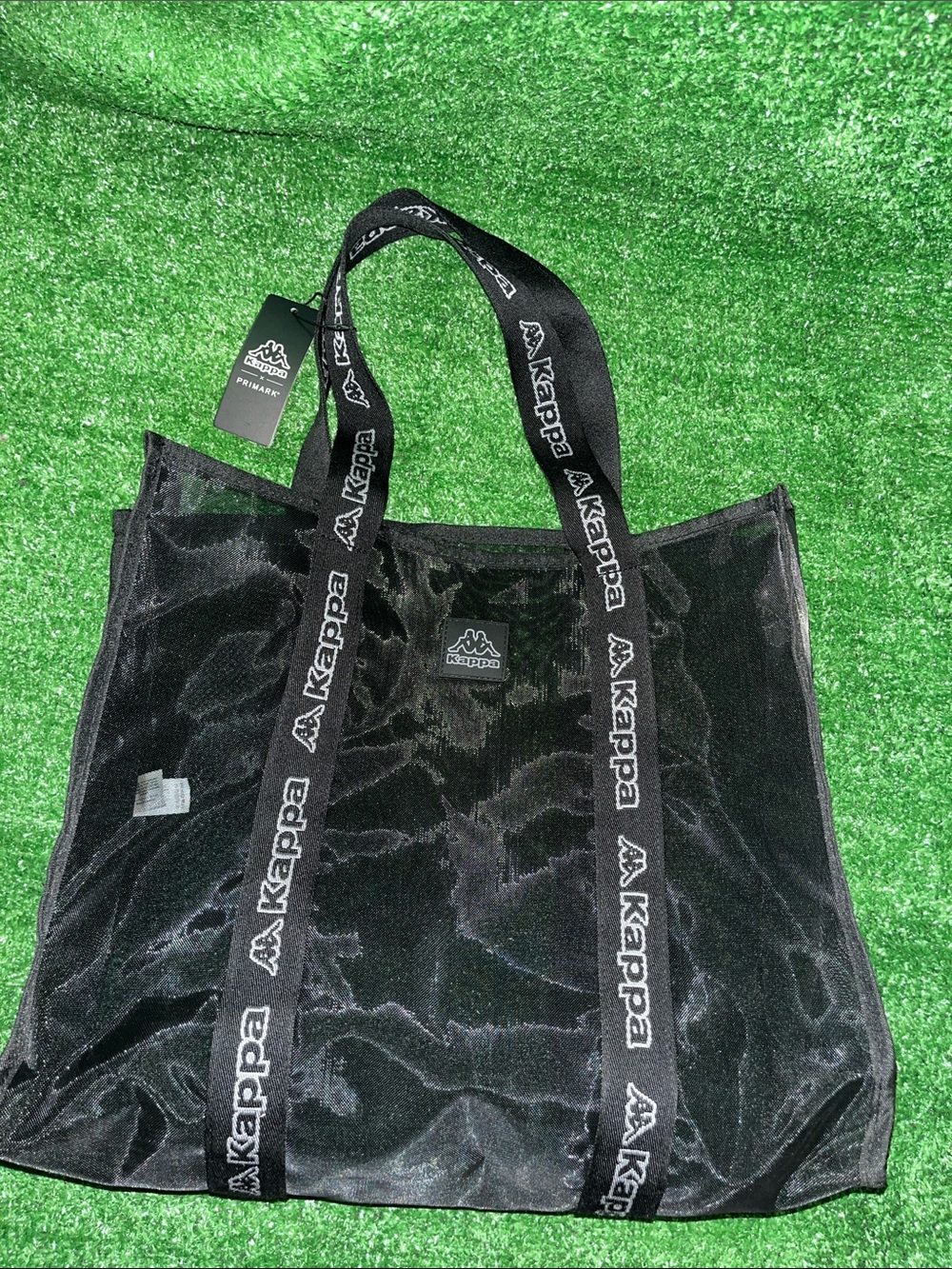 Black Kappa Large Mesh Tote Bag NEW WITH TAGS - Picture 1 of 5